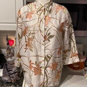 I womens Alfred Dunner casual lined 3/4 sleeve button up shower size 16